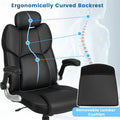 Executive 3D Kneading Massage Office Chair w/ Remote Control, PU Leather Computer Desk Chair w/ Flip-up Armrests, Adjustable Headrest & Lumbar Support