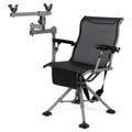 360° Swivel Hunting Chair with Adjustable Equipment Rest & Armrests, Folding All-Terrain Deer Blind Chair for Outdoor Camping, 330LBS Capacity