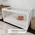 Delta Children Austin Acrylic 4 - in - 1 Convertible Baby Crib - Greenguard Gold Certified. Bianca White/Natural