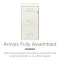Space Solutions 3 Drawer Letter Width Vertical File Cabinet with Pencil Drawer, White