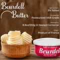 Beurdell Canned French Butter - 100% Natural Salted Pasteurized Real Butter | Long Shelf Life Emergency Survival Food | Great for Cooking, Baking, RV & Camping | Pull Top Lid | Pack of 24 | France