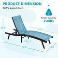 AECOJOY Outdoor Chaise Lounge, All Weather Pool Lounge Chairs Ergonomic Design (Blue, 2 PCs)