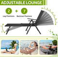 AECOJOY Outdoor Chaise Lounge Chair, Adjustable Reclining Folding Pool Lounger for Poolside