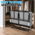 Folding Bed with Mattress 75" x 31" Cot Size Folded Bed, Rollaway Guest Bed Portable Foldable Extra Bed for Adults Daybed with 5" Memory Foam Mattress Space - Saving Sturdy Metal Grid Frame