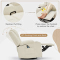 AECOJOY Massage Recliner Manual Chair with Heating & 360° Swivel Rocking Function, Cream White