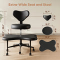 Pinmoco Ergonomic Cross Legged Swivel Chair, Adjustable Height and Teddy Fabric, Meditation& ADHD Chair with Back Support, Home and Office, Off White