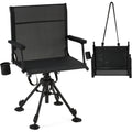 AECOJOY Lightweight Hunting Chair Without Cushion, Foldable & Rotating, Quiet Design for Deer Blind