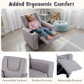 Kids Recliner Chair with Cup Holder & Side Pocket, Adjustable Toddler Lounge Sofa, Ergonomic Children Armchairs for Boys Girls Age 3+, 150lbs