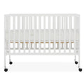 Dream on Me Quinn Full - Size Folding Crib. Removable Wheels. Modern Nursey. Adjustable Mattress Support. Patent Folding System in White
