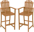 Tangkula Tall Adirondack Chair | Outdoor Acacia Wood Bar Stool with Back