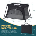 Pamo babe Lightweight Travel Crib with Soft Mattress Pad