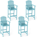 Tangkula Tall Adirondack Chair | Outdoor Acacia Wood Bar Stool with Back