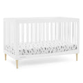 Delta Children Austin Acrylic 4 - in - 1 Convertible Baby Crib - Greenguard Gold Certified. Bianca White/Natural