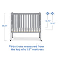Delta Children Lee Portable Folding Mini Crib with 1.5 - Inch Mattress - Greenguard Gold Certified, Bianca White