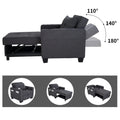 DURASPACE 3 in 1 Convertible Sleeper Chair Bed with Usb Port, Linen Pull Out Chair Indoor, Dark Gray
