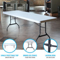 Lifetime 8 - Foot Commercial Grade Folding Table, White Granite (22980)