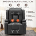 AECOJOY Massage Recliner Manual Chair with Heating & 360° Swivel Rocking Function, Black