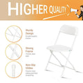 Ubesgoo 10 Packs Plastic Folding Chairs Wedding Banquet Seat Party Event Chair for Adults