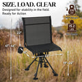 AECOJOY Hunting Chair Without Armrests, Lightweight Foldable Design, 360° Swivel for Blinds & Outdoor Use