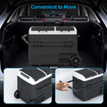 DISHUP 12V Portable Car Refrigerator, 53QT(50 L) Electric Cooler with Dual Zone, DC & AC, Ideal for RV, Camping, Travel, Truck