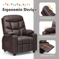 Kids Recliner Chair Adjustable Velvet Lounge Sofa with Cup Holders, 3 Pockets, Retractable Footrest, Toddler Furniture Sofa for Boys Girls Room