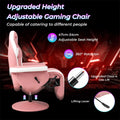 Ergonomic Gaming Recliner Chair with Massage, Retractable Footrest & Cup Holder, Height Adjustable Racing Style Swivel Video Game Chair