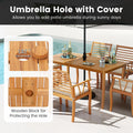 Tangkula Outdoor Table and Cushioned Chairs Set with 1.97” Umbrella Hole