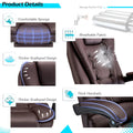 AECOJOY Office Chair with 7 Points Vibration Massage&Heat Functions, Brown Leather with Footrest