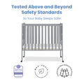 Delta Children Lee Portable Folding Mini Crib with 1.5 - Inch Mattress - Greenguard Gold Certified, Bianca White