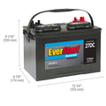 Everstart Lead Acid Marine & RV Deep Cycle Battery, Group Size 27DC 12 Volt, 750 Mca*