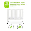 Delta Children Lee Portable Folding Mini Crib with 1.5 - Inch Mattress - Greenguard Gold Certified, Bianca White