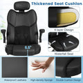 Executive 3D Kneading Massage Office Chair w/ Remote Control, PU Leather Computer Desk Chair w/ Flip-up Armrests, Adjustable Headrest & Lumbar Support