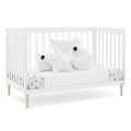 Delta Children Austin Acrylic 4 - in - 1 Convertible Baby Crib - Greenguard Gold Certified. Bianca White/Natural