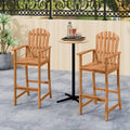 Tangkula Tall Adirondack Chair | Outdoor Acacia Wood Bar Stool with Back
