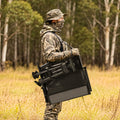 AECOJOY No Cushion Hunting Chair, Durable Metal Frame, Silent Swivel for Outdoor Shooting & Fishing