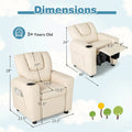 Kids Recliner Chair with Cup Holder & Side Pocket, Adjustable Toddler Lounge Sofa, Ergonomic Children Armchairs for Boys Girls Age 3+, 150lbs