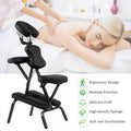 Portable Lightweight Massage Chair, PU Leather Tattoo Spa Chair with Thickened Sponge & Carrying Bag, Folding Travel Chair for Massage Therapy
