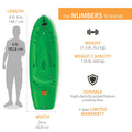 Lifetime Recruit 6.5 Ft Youth Sit - on - Top Kayak, Lime Green (90765)