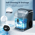 Auseo Nugget Ice Maker Countertop, Ready in 6 Mins, 35 lb Each Day with Self - Cleaning, Portable Sonic Ice Machine for Home/Office/Bar, Black