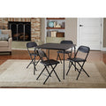 COSCO 5 - Piece Folding Set with Card Table and 4 Vinyl Padded Chairs, Black