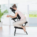 Portable Lightweight Massage Chair, PU Leather Tattoo Spa Chair with Thickened Sponge & Carrying Bag, Folding Travel Chair for Massage Therapy