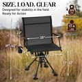 AECOJOY No Cushion Hunting Chair, Durable Metal Frame, Silent Swivel for Outdoor Shooting & Fishing