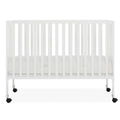 Dream on Me Quinn Full - Size Folding Crib. Removable Wheels. Modern Nursey. Adjustable Mattress Support. Patent Folding System in White