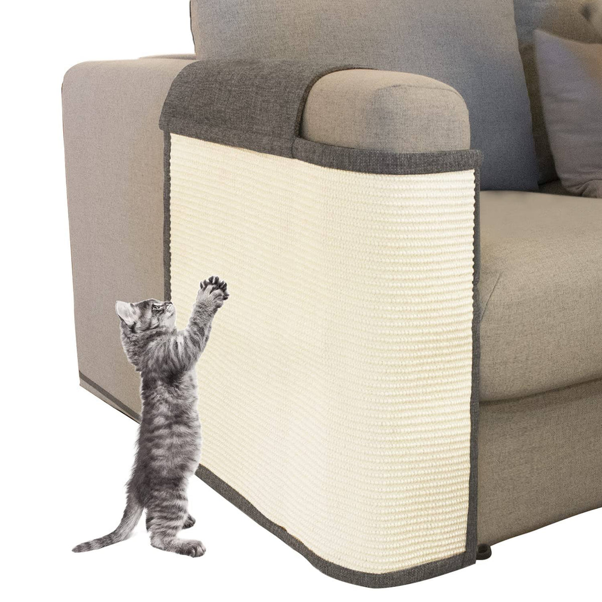 Oroonoko Cat Scratch Furniture Couch Protector with Natural Sisal for Protecting Couch Sofa Chair (Right Hand)