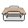 Riverbay Furniture Metal Folding Bed with Memory Foam Mattress in Beige
