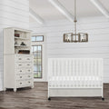 Dream on Me Quinn Full - Size Folding Crib. Removable Wheels. Modern Nursey. Adjustable Mattress Support. Patent Folding System in White