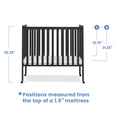 Delta Children Lee Portable Folding Mini Crib with 1.5 - Inch Mattress - Greenguard Gold Certified, Bianca White