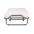 Riverbay Furniture Metal Folding Bed with Memory Foam Mattress in Beige