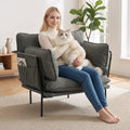 AECOJOY Modern Accent Chair Reading Chair with Pillow Upholstered Armchair for Adults