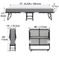 Folding Bed with Mattress 75" x 31" Cot Size Folded Bed, Rollaway Guest Bed Portable Foldable Extra Bed for Adults Daybed with 5" Memory Foam Mattress Space - Saving Sturdy Metal Grid Frame
